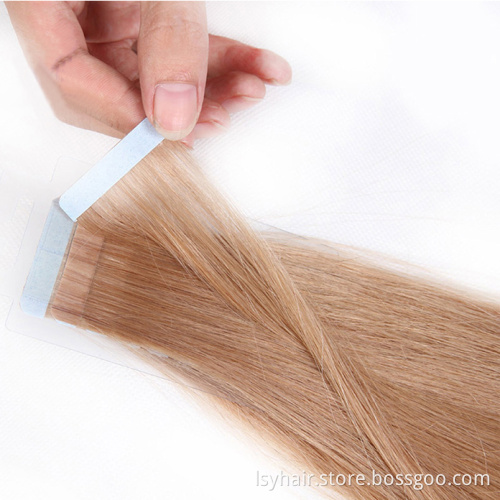 100% Virgin Remy European Tape Hair Extension, Wholesale Invisible Double Drawn Remy Tape In Human Hair Extension
